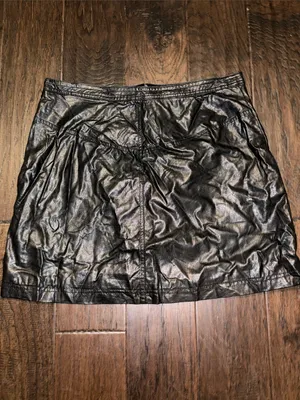 Free People Blacks Faux Leather Mini Skirt - Women 12 thumbnail 4