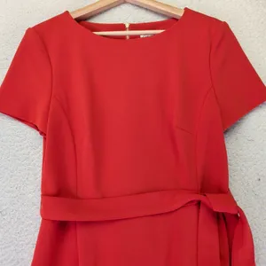 Calvin Klein Womens Clay Orange Ruffle Faux Wrap Sheath Dress‎ CD2C12U7 Size 8 thumbnail 7