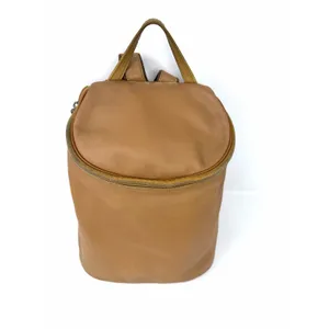 LONGCHAMP Leather‎ Backpack Beige Logo Vintage Bag Rucksack Rare Khaki Brown thumbnail 13