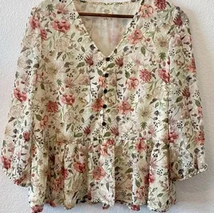Matilda Jane Good Hart Floral Zilker peplum blouse thumbnail 3