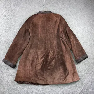 VTG Terry Lewis Leather‎ Suede Jacket Women L Button Front Relaxed Chore Classic thumbnail 3