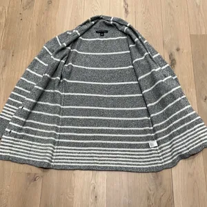 Banana Republic Wool/Cotton blend Gray Striped Cardigan S thumbnail 10