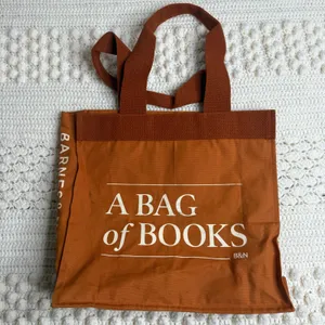 BARNES AND NOBLE Re-Wrap Collab Bag of Books Rust Brown Orange Tote Bag thumbnail 5