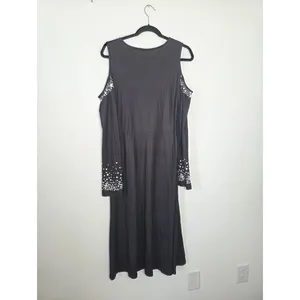 NEW Sheilay Midi Dress Cold Shoulder Party Cocktail Club Date Night Celestial M thumbnail 5