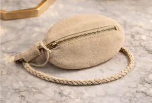 NEW Free People Kingsley Tan Suede Braided Wristlet NWT thumbnail 1