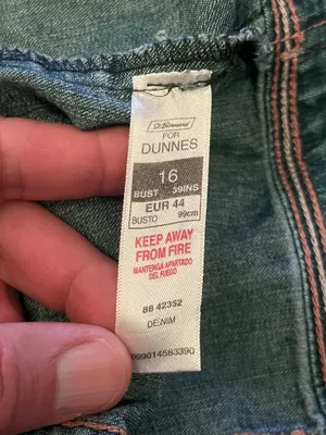 Dunnes Denim Jacket Womens 16 Blue Cropped Jean Button Front Stretch Trucker thumbnail 5