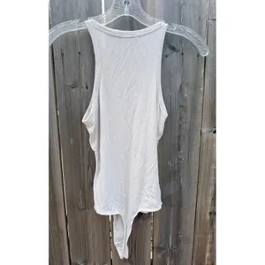 Agolde X Rianne Lightweight Ribbed Bodysuit in Latte Sz Small thumbnail 6
