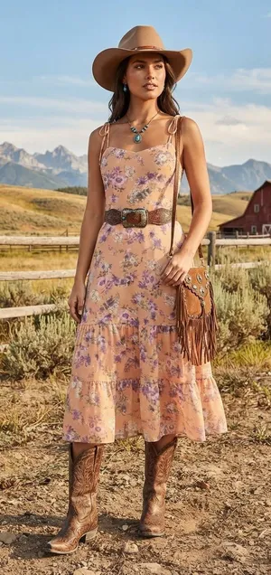 Lulus women’s Started With a Kiss Orange Floral Print Tie-Strap Tiered Dress L thumbnail 1