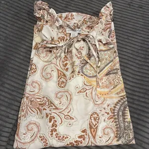 CAROLINA BELLE MONTREAL Womens 2X Paisley Career Sleeveless Ruffles Beige Top thumbnail 10