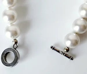 Pearl Bracelet White & Silver Classic Elegant Statement Faux Pearls thumbnail 3