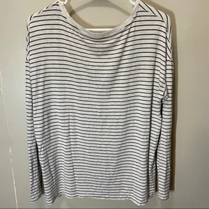American Eagle Soft & Sexy Long Sleeve Top Shirt White Black Striped Small thumbnail 4