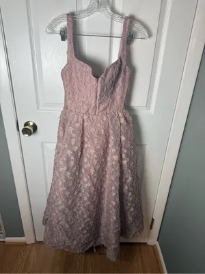 House of CB Lovely French Rose Jacquard Sweetheart Neckline Midi Dress M thumbnail 2