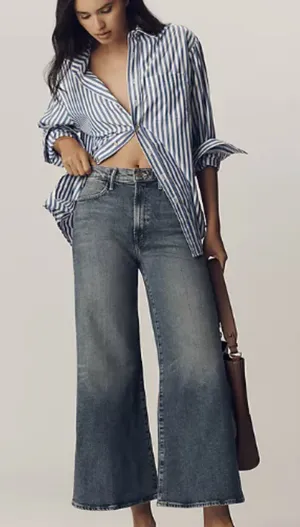 Mother the Hustler Roller ankle jean size 26 wide leg high on the hog wash thumbnail 1
