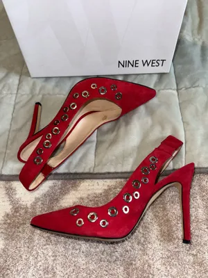 Nine West Suede Heels Red thumbnail 1
