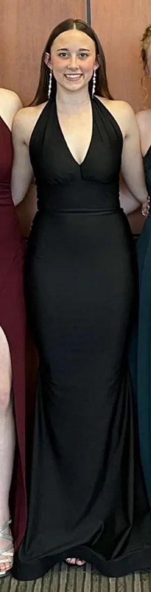 Boutique Prom Evening Dress Black Silk thumbnail 1