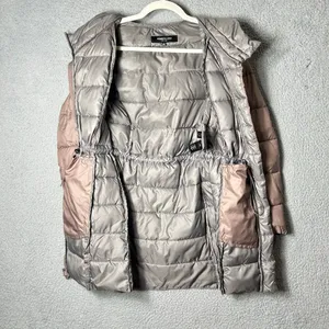 Kenneth Cole Reaction Coat Womens XS Dusty Mauve Hooded‎ Puffer Jacket Coat READ thumbnail 4