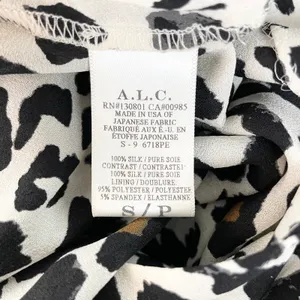 A.L.C. Frank Womens S 100% Silk Dress Leopard‎ Animal Print Cutout Back USA Made thumbnail 14
