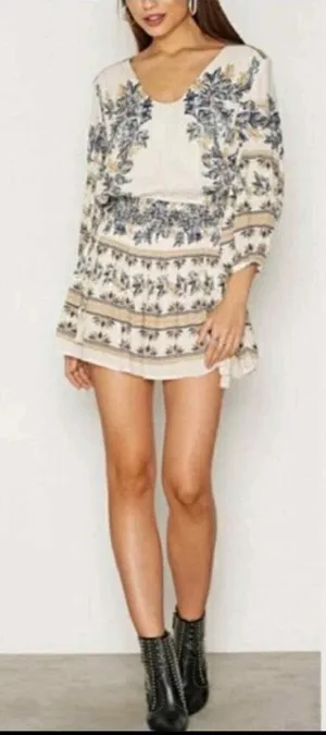 Free People‎ Moonlight Drive Mini Peasant Dress Boho Women’s Small thumbnail 1