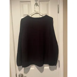 NWT Loft Women's Square Neck L/Sleeve Black Knit Top, Size M, $24, B51 thumbnail 2