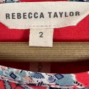 Rebecca Taylor Floral Medallion Silk Trapeze Mini Dress Red Blue Boho Size 2 thumbnail 6