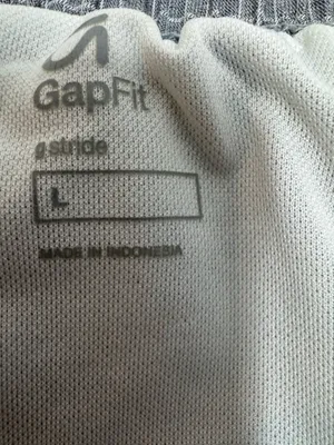 GAP women’s  Gray Grid Athletic Shorts with White Trim thumbnail 6