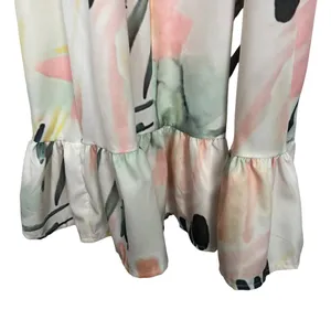Womens Babydoll Maxi Dress Medium Painter Artsy Floral Beachy Vacation Travel thumbnail 12