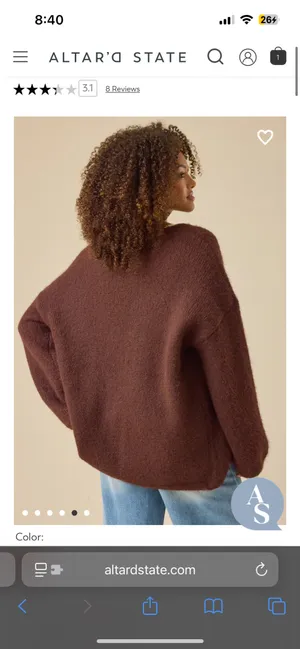 Altar'd State Brown Cardigan thumbnail 2