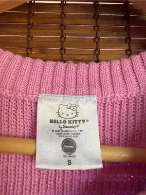 Hello Kitty Pink Checkered Knit Sweater Vest Size Small Sanrio thumbnail 3