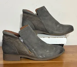 Cobb Hill CI6911 Womens Grey Suede Laser Cut Ankle Boots Size 8.5 W thumbnail 1