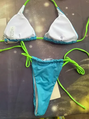Mushrooms Brazilian bikini set Blue Size XS thumbnail 2