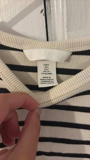 H&M Cream Beige Striped Tank Top thumbnail 5