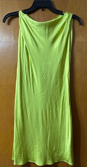 Zara Neon Green Sleeveless Midi Dress thumbnail 1