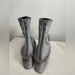 Free People Cecile Ankle Boot in Silver Grey Velvet Sz 9.5 thumbnail 12
