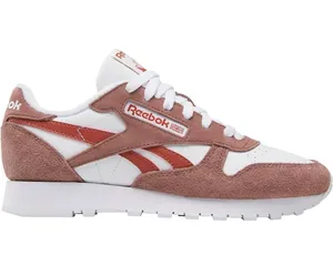 Reebok Classic Leather Suede Low Top Sneakers White/Scorched Earth/Hoop Red 7 thumbnail 1