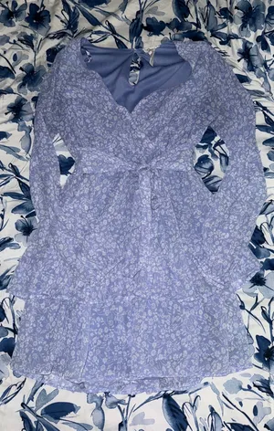 Boutique Blue Ruffle Dress thumbnail 1