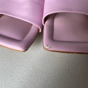 GLOW Leather Heels Square Toe Pink Purple Backless Slip On Women's Size 8 thumbnail 9