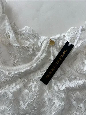 NWT Gooseberry Coquette White Lace Romantic Bodysuit Small thumbnail 6