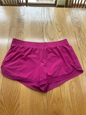 ATHLETA Mesh Run Shorts XL Pink Workout Athletic Training Gym Zipper Pocket 4” thumbnail 4