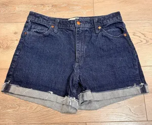 Universal Thread Denim Shorts High Rise Cuffed Raw Hem Blue Womens Size 10‎ R thumbnail 1