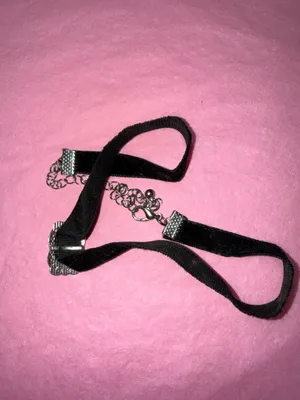 Silver & Black Choker Necklace thumbnail 3