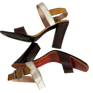 Marc by Marc Jacobs Women's Brown and White heels EUC thumbnail 2