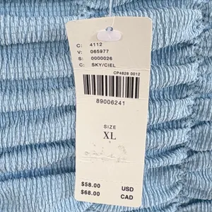 NWT Anthropologie Ruched Baby Doll Top Blue Size XL thumbnail 6