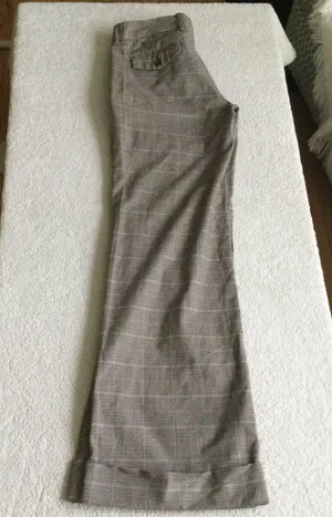 Gap Vintage Y2K Stretch Glen Plaid Flare Cuffed Trousers - Sz 6 thumbnail 10