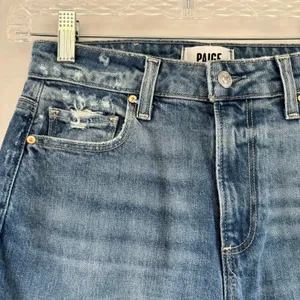 Paige Leenah Ankle Wide Leg Jeans Allegro Blue Distressed Raw Hem 25 NWOT thumbnail 4