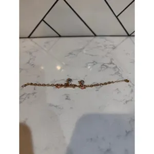 Juicy Couture gold tone bracelet Juicy logo pink heart & bow comes with earrings thumbnail 14