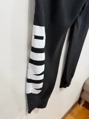 PINK Victoria’s Secret Black Jogger Sweatpants Cozy Lounge Athleisure Size Medium thumbnail 6