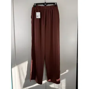 Forever 21 Chocolate Brown Wide Leg High Rise Pants‎ Elastic Waist Minimalist S thumbnail 2