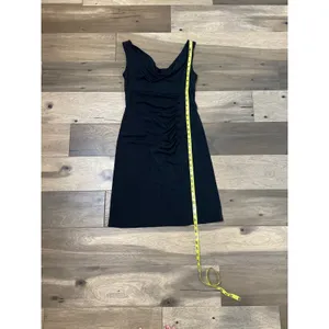 White House Black Market Womens Black Ruched Sheath Dress Size 8 thumbnail 6