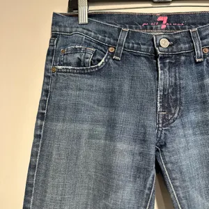 VTG Y2K 7 For All Mankind Sz: 28 Flare Jeans Indigo Low Rise Stretch USA. thumbnail 11