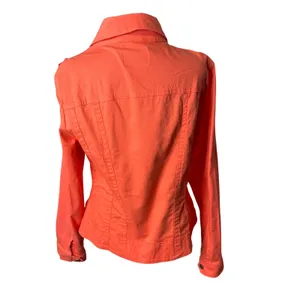 Lace Up Grommet Jacket Womens L Orange‎ Festival Y2K Biker Western Statement thumbnail 4